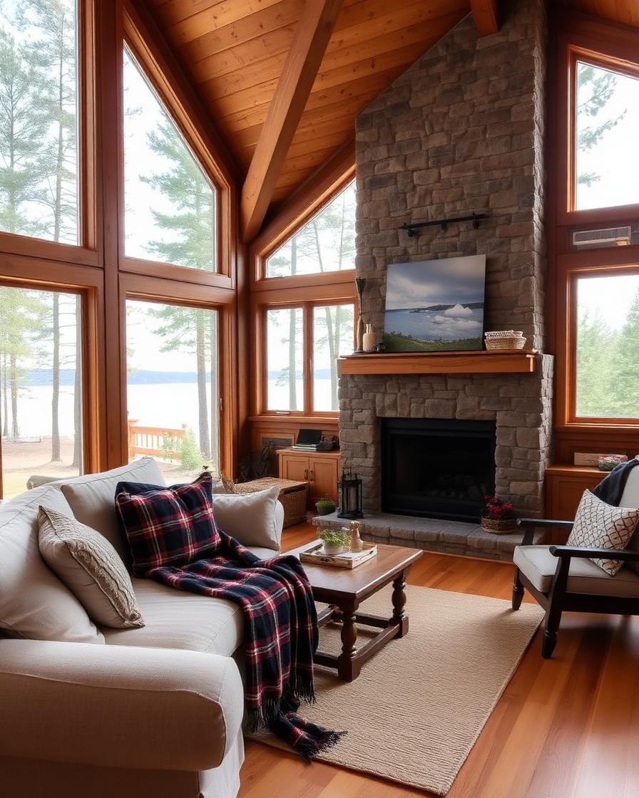 Cozy Michigan lake house interior — guest-ready short-term rental living room